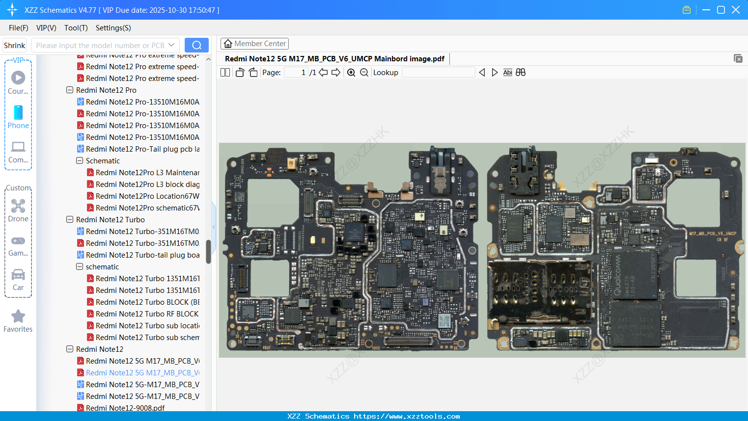 Xiaomi Redmi Note12 5G M17_MB_PCB_V6_UMCP Mainbord Image